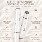 Bikini Trimmer for Women, Electric Shaver and Razor Rechargeable 2-In-1 Body and Facial Epilator, Dual Heads for Painless Trimming of Pubic Hair, Face, Underarms and Legs, Summer Gift,Dorm Essentials Tiktokshopbacktoschool