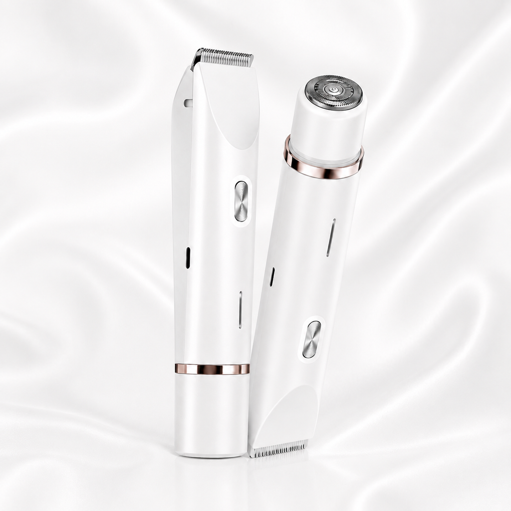 Bikini Trimmer for Women, Electric Shaver and Razor Rechargeable 2-In-1 Body and Facial Epilator, Dual Heads for Painless Trimming of Pubic Hair, Face, Underarms and Legs, Summer Gift,Dorm Essentials Tiktokshopbacktoschool
