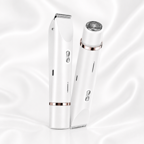 Bikini Trimmer for Women, Electric Shaver and Razor Rechargeable 2-In-1 Body and Facial Epilator, Dual Heads for Painless Trimming of Pubic Hair, Face, Underarms and Legs, Summer Gift,Dorm Essentials Tiktokshopbacktoschool