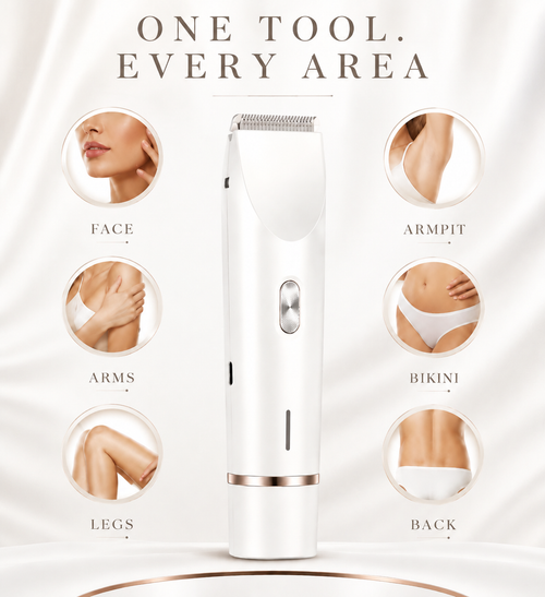 Bikini Trimmer for Women, Electric Shaver and Razor Rechargeable 2-In-1 Body and Facial Epilator, Dual Heads for Painless Trimming of Pubic Hair, Face, Underarms and Legs, Summer Gift,Dorm Essentials Tiktokshopbacktoschool